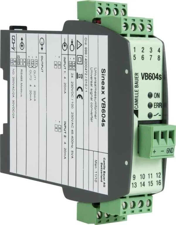 Преобразователь Camille Bauer SINEAX VB604s